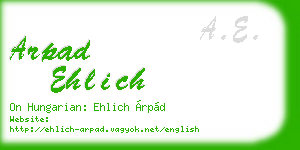arpad ehlich business card
